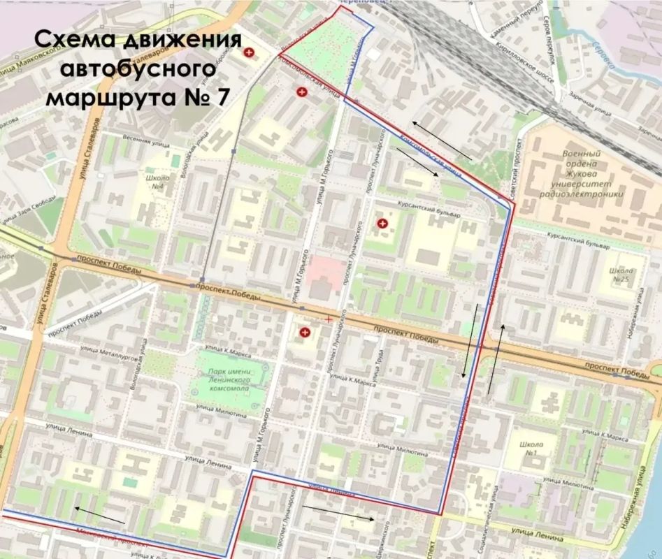 Схемы движения автобусных маршрутов №3, №7 и №18 Схемы движения автобусных маршрутов №3, №7 и №18