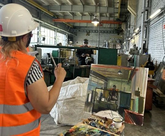 В Череповце прошёл пленэр VIII всероссийского арт-фестиваля "Время вперёд", прославляющего людей труда, рабочие профессии и эстетику трудовых будней В Череповце прошёл пленэр VIII всероссийского арт-фестиваля "Время вперёд", прославляющего людей труда, рабочие профессии и эстетику трудовых будней