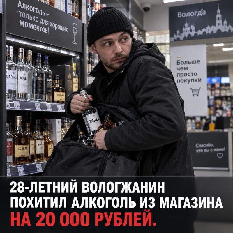 Кража на 20 тысяч: вологжанин решил заработать на спиртном