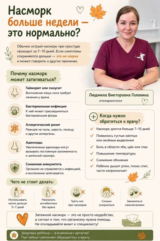 Насморк больше недели — это нормально?