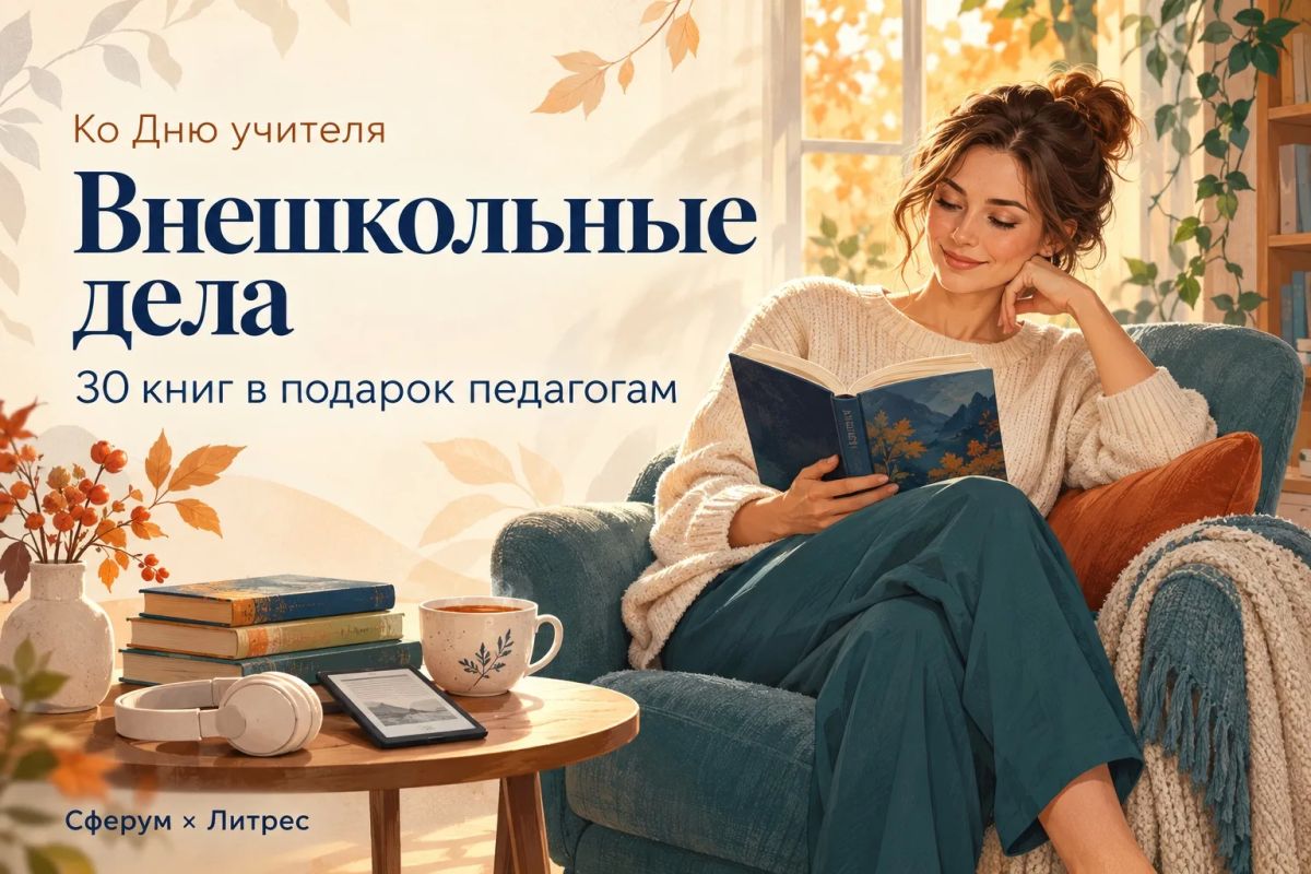 Книги для педагогов: Сферум и Литрес ко Дню учителя запускают акцию «Внешкольные дела»
