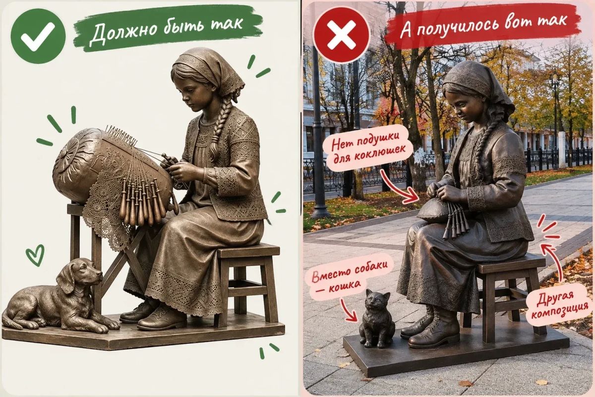 На улице Мира в Вологде заменят арт-объект с вологодским кружевом